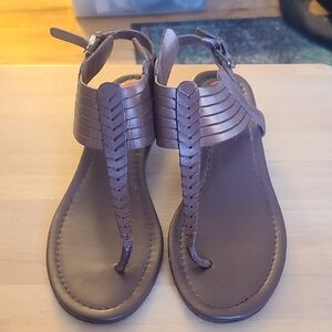 Franco Sarto Brown Braided Strap Sandals